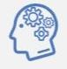 Graphic icon depicting cogs inside a patient's head suggesting dementia
