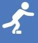 Graphic icon showing someone tripping and falling over an object